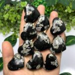 10 Pieces Black Obsidian Snow Flakes Hearts