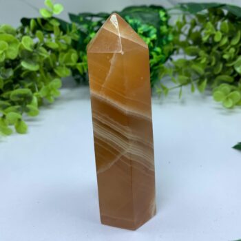 295 Grams Best Quality Honey Calcite Tower, Honey Calcite Obelisk, Polished Honey Calcite, Red Honey Calcite Tower, Honey Calcite Obelisk