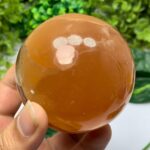 560g Best Quality Red Honey Calcite Sphere