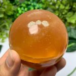 560g Best Quality Red Honey Calcite Sphere