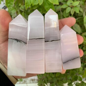 Best Quality UV-Reactive Pink Mangano Calcite Tower, Pink Calcite Obelisk, Calcite Tower, Pink Calcite Obelisk, Pink Calcite Tower
