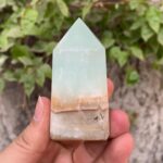 220g Beautiful Blue Caribbean Calcite Tower