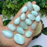 16 Pcs Blue Caribbean Calcite Cabochons