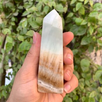 255g Beautiful Blue Caribbean Calcite Tower