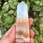 220g Amazing Blue Caribbean Calcite Tower