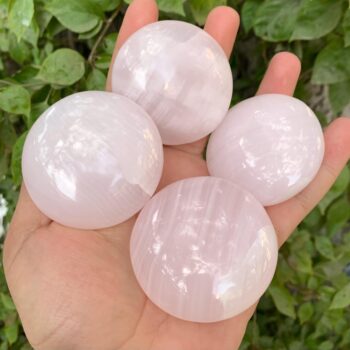 Beautiful Quality UV-Reactive Pink Mangano Calcite Round Palm Stone, Pink Calcite Palms, Calcite Palm, Pink Calcite Palm Stones, Calcite