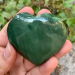 145g Top Quality Green Nephrite Jade Heart Stone