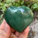 145g Top Quality Green Nephrite Jade Heart Stone