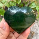 168g Top Quality Green Nephrite Jade Heart Stone