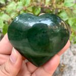 168g Top Quality Green Nephrite Jade Heart Stone