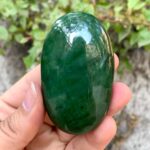 120g Best Quality Green Nephrite Jade Palm Stone