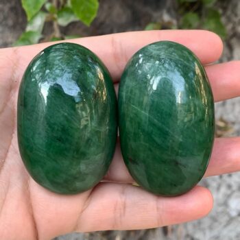 2 Pcs Best Quality Green Nephrite Jade Palm Stone, Nephrite Jade, Nephrite, Nephrite Jade Palm Stone, Jade Palms, Nephrite Palm Stone, Jade