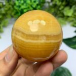 265g Beautiful Mango Calcite Sphere, Mango Calcite Ball, Mango Calcite, Mango Calcite Crystal Sphere, Mango Calcite Sphere, Calcite Sphere