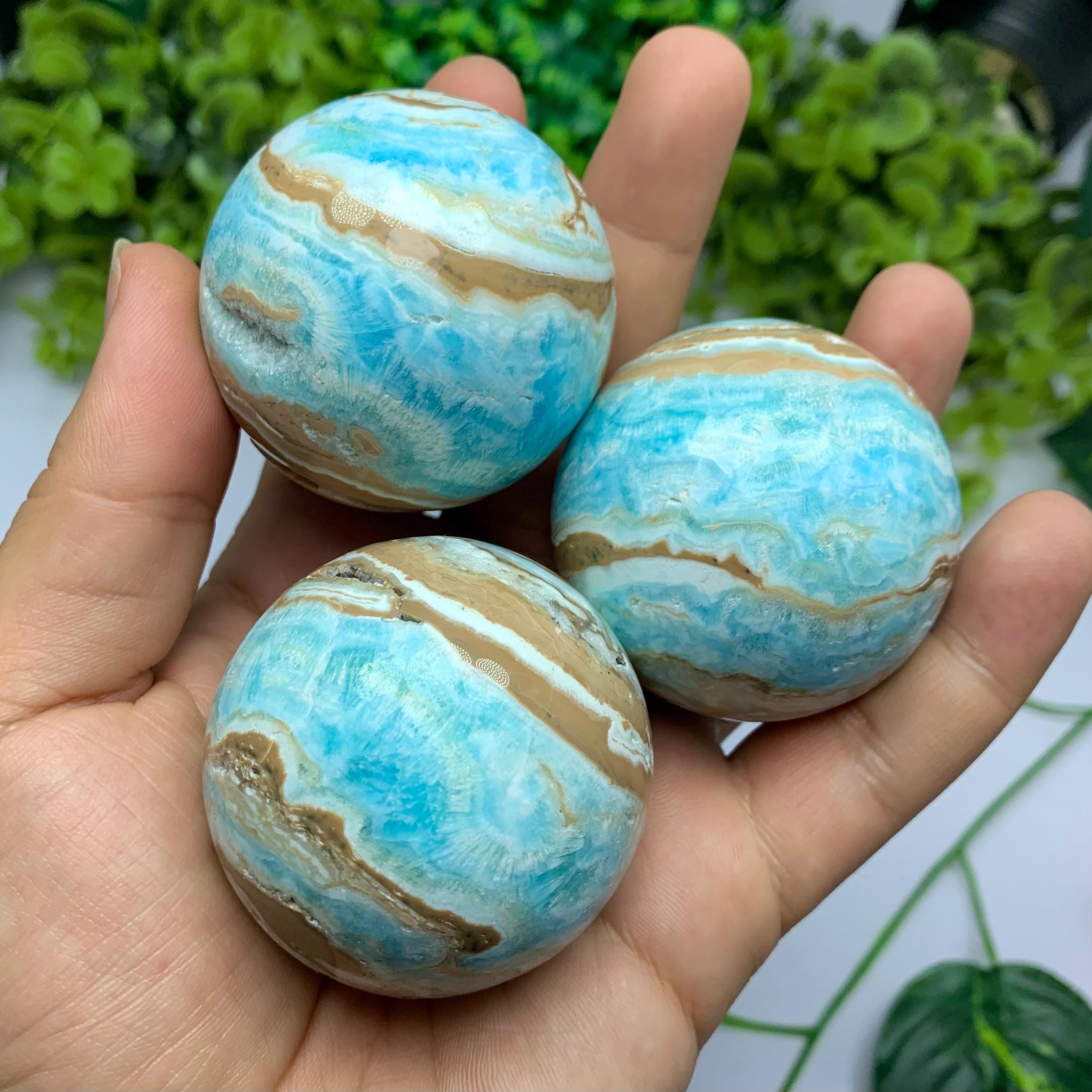 Beautiful Quality Blue Aragonite Sphere