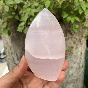 335g UV-Reactive Top Quality Pink Mangano Calcite Flame, Pink Calcite Flame, Calcite Flame, Pink Calcite Flame Shape, Calcite Pink Flame