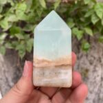 220g Beautiful Blue Caribbean Calcite Tower