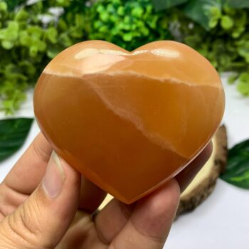 150g Beautiful Red Honey Calcite Heart Stone, Polished Calcite Heart, Calcite Stone Heart, Honey Calcite, Honey Calcite Heart, Calcite Stone