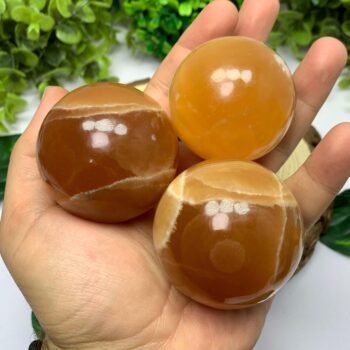 Beautiful Red Honey Calcite Sphere