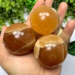 Beautiful Red Honey Calcite Sphere