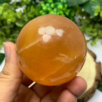 310g Beautiful Red Honey Calcite Sphere, Honey Calcite Spheres, Honey Calcite Ball, Red Calcite Sphere, Red Calcite Ball, Calcite Stone Ball