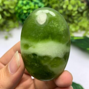 80g Best Quality Transparent Jade Palm Stone, Shah Maqsood Jade Palm Stone, Green Jade Palmstone, Jade Stone Palm, Green Jade Palm Stone