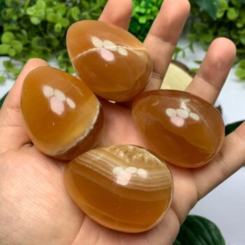 Beautiful Red Honey Calcite Egg
