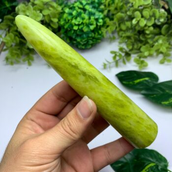 205g Top Quality Yellow Jade Wand, Shah Maqsood Jade Wand, Green Jade Wand, Green Polished Jade Wand, Green Jade Stone Wand, Jade Wand, Jade