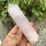 218g Beautiful UV-Reactive Pink Calcite Tower