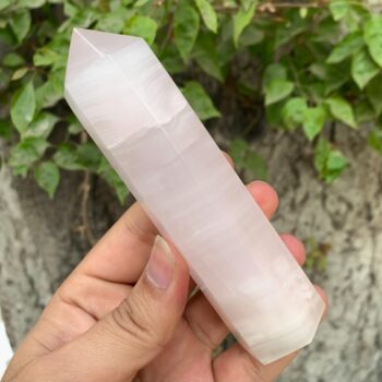 218g Beautiful UV-Reactive Pink Calcite Tower