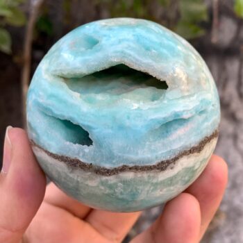 460g Best Quality Blue Smithsonite Sphere, Smithsonite Ball, Smithsonite Aragonite Sphere, Smithsonite Aragonite Ball, Blue Smithsonite Ball