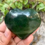 168g Top Quality Green Nephrite Jade Heart Stone