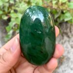 120g Best Quality Green Nephrite Jade Palm Stone