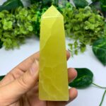 320g Top Quality Lemon Calcite Tower