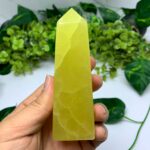 320g Top Quality Lemon Calcite Tower