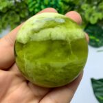 110g Best Quality Transparent Jade Round Palm Stone