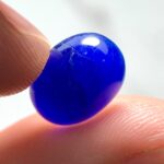4.95 Ct’s Blue Hayune Oval Polished Cabochon