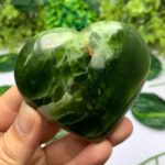155g Best Quality Transparent Green Jade Heart