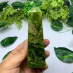 325g Best Quality Green Jade Tower
