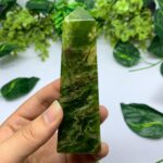 325g Best Quality Green Jade Tower