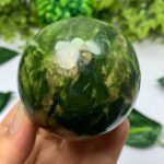 395g Best Quality Green Transparent Jade Sphere
