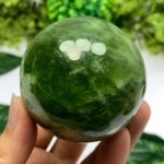 380g Top Quality Green Transparent Jade Sphere
