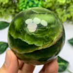 485g Beautiful Quality Green Transparent Jade Sphere
