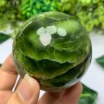 485g Beautiful Quality Green Transparent Jade Sphere
