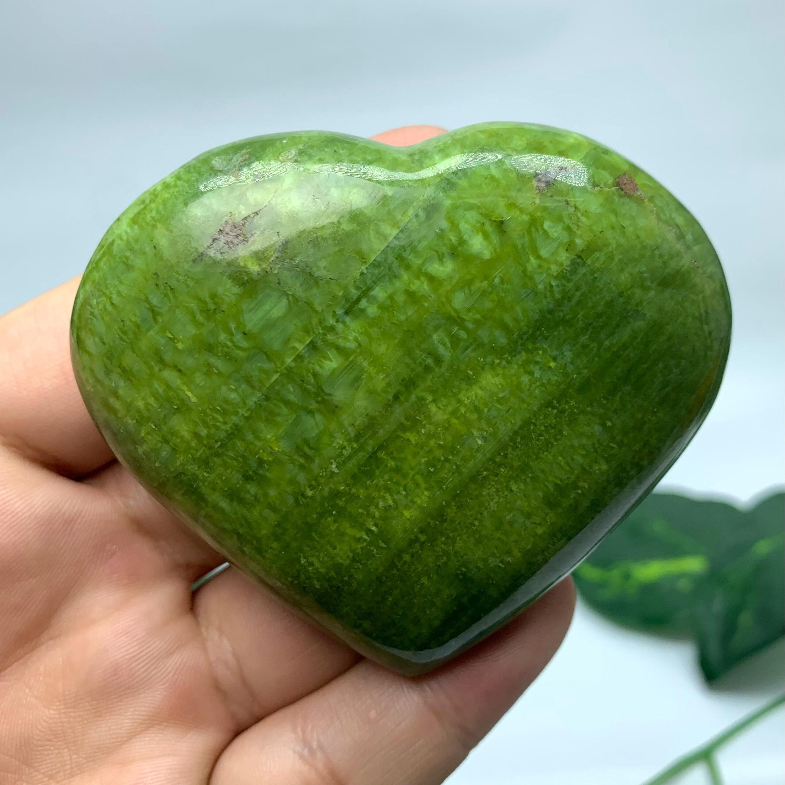 Polished Tremolite Heart Polished Tremolite Heart