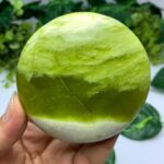 240g Best Quality Transparent Jade Round Palm Stone