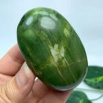 133g Best Quality Green Tremolite Palm Stone, Green Tremolite Palm Stone, Polished Tremolite Palm Stone, Polished Tremolite Palm, Tremolite