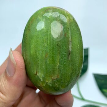 89g Top Quality Green Tremolite Palm Stone, Green Tremolite Palm Stone, Polished Tremolite Palm Stone, Polished Tremolite Palm, Tremolite
