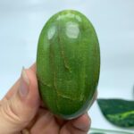 96g Top Quality Green Tremolite Palm Stone