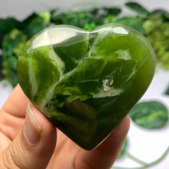 80g Best Quality Transparent Green Jade Heart, Shah Maqsood Jade Heart, Green Jade Heart, Jade Stone Heart, Polished Jade Heart, Jade Heart