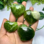 4 Pcs Best Quality Dark Green Jade Hearts